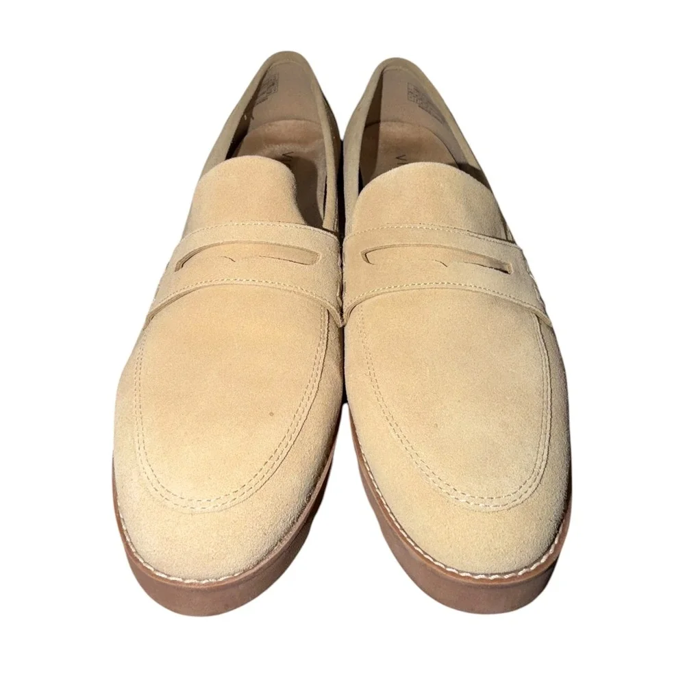 Vionic Cheryl II Suede Penny Loafers Sand Lug Sole Comfort Shoes Women's 11